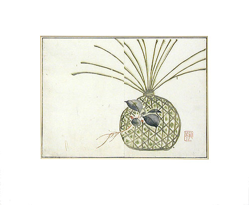 Ваза Цветная гравюра (первая половина XIX века), Япония Гравюра ; Гравюра, Бумага Размер: 22,5 х 31,2 см 1815 г инфо 2057g.